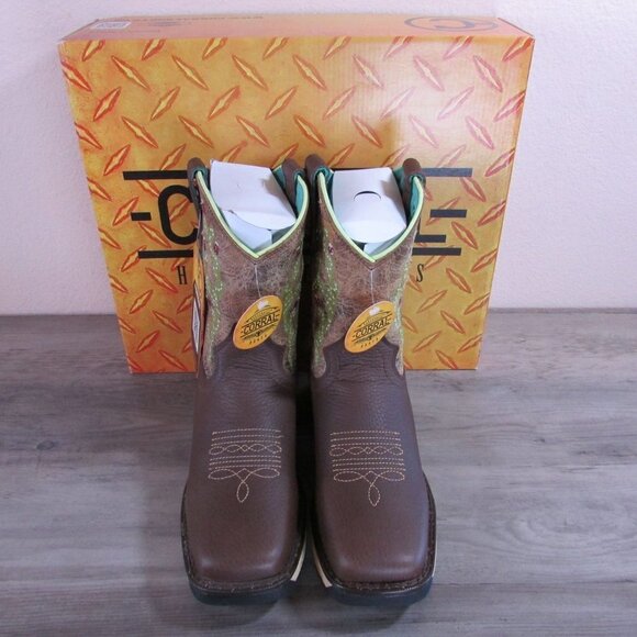 Corral Boots Women's Water Resist Tan Top Cactus Dual Density Sole Sq Toe W5005 - Picture 2 of 4